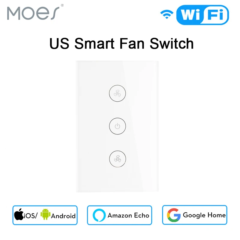 Умный потолочный вентилятор сенсорный переключатель приложение US WiFi Пульт дистанционного управления таймером и скоростью совместим с Alexa и Google Home не требуется концентратор - Цвет: 1Pc