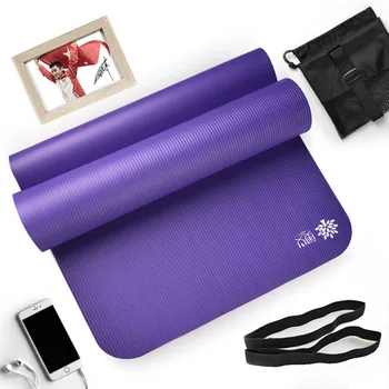 

183*66*1cm Yoga Mat 10mm NBR Non-Slip Pilates Pad Household Gymnastic Mats Cushion w/ Bag Beginner