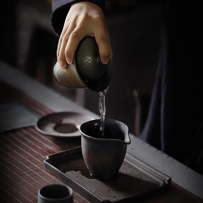 160 мл ручной работы винтажная грубая керамика Gaiwan японский стиль керамический чайный набор кунг-фу креативные чайные чашки для чая чаша мастер чашка Tureen