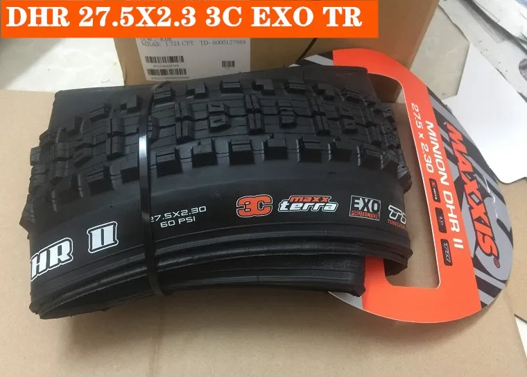 Maxxis бескамерные готовые 3C TLR 26*2,3 велосипедные шины 26er 27,5*2,3 DH горный велосипед tire26/29er Складные шины холм Миньон DHF DHR - Цвет: DHR 27.5X2.3 3CEXOTR