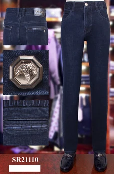 

BILLIONAIRE Jeans Cowhide winter thick men 2020 new cotton fashion Business England Comfortable warm high quality big size 31-40