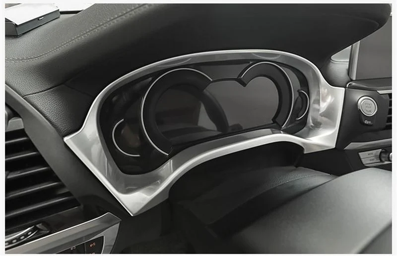 Автомобильный Стайлинг для BMW X3 X4 G01 G02 G08 подсветка приборной панели рамка-стенд покрытие стикер для отделки углеродного волокна авто аксессуары - Название цвета: Silver