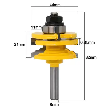 

8mm Shank Glass Door Rail Stile Reversible Router Bit for Woodworking Cutter Cutting Tool