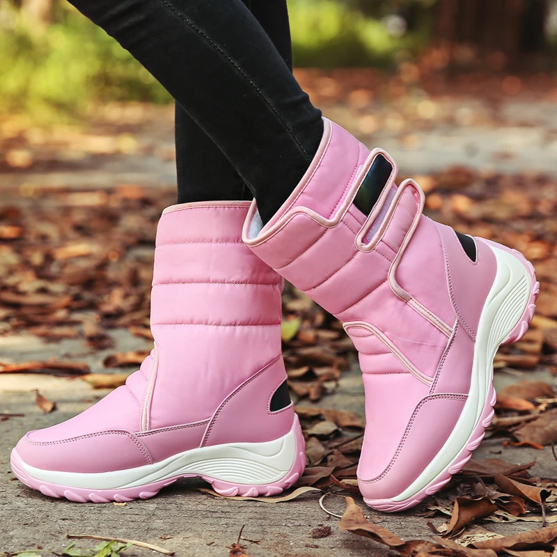 Botas altas de nieve para mujer botas de invierno con plataforma para caminar zapatos deportivos para madre zapatillas flexibles impermeables talla grande|Zapatillas de correr| - AliExpress