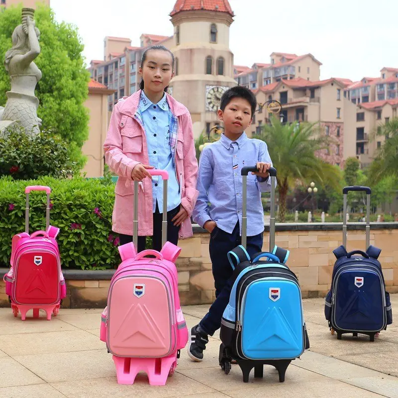 

Hand BOY'S Three-Wheeled Trolley Bag Young STUDENT'S 1-3-4-5-6 Grade Boy Dragging Type with Wheels Slidable