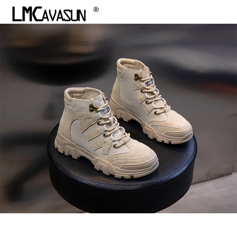 

LMCAVASUN2019 autumn new Martin boots British wind boots Middle tube with casual women's boots ZA828