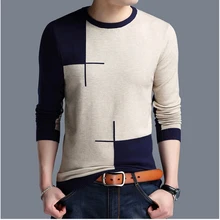 Осень-зима с v-образным воротником для мужчин тонкий свитер, горячая Распродажа