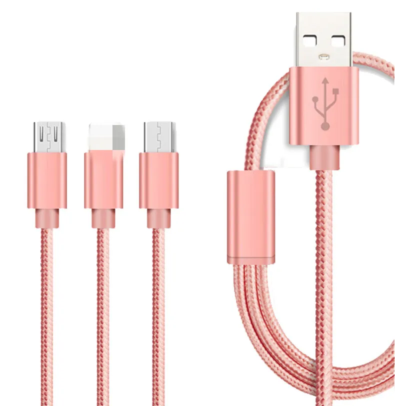 NATTHSWE 3в1 USB кабель для iPhone X 8 7 6 Micro кабель Тип usb C кабель для samsung S9 S8 Быстрая зарядка кабель зарядного устройства 3A шнур