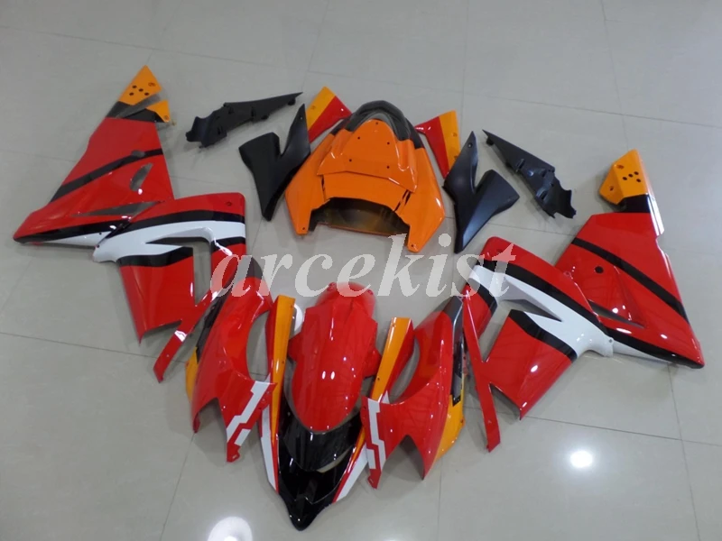 4 подарки ABS мотоцикл обтекатели комплект подходит для Kawasaki Ninja ZX-10R ZX10R 2004 2005 04 05 Кузов Набор глянцевый красный оранжевый