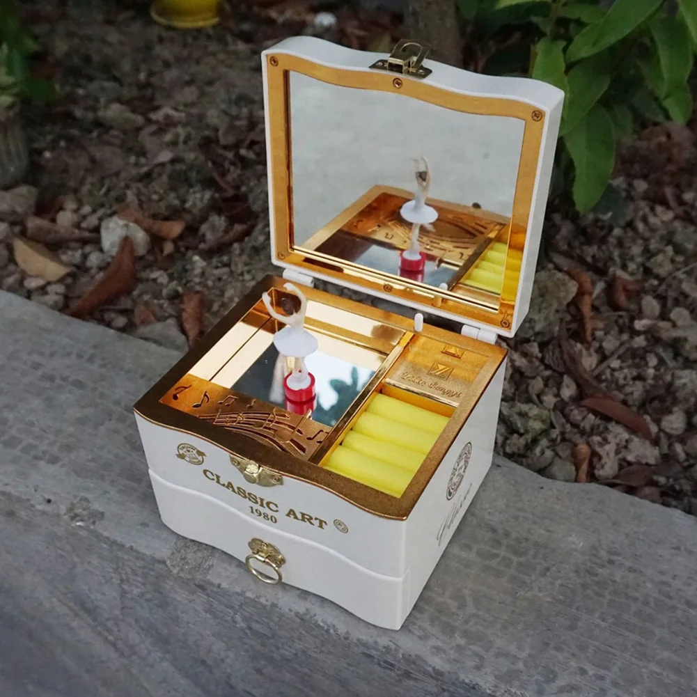 DIY Music Box Jewelry Box Rotating Ballerina Dancing Girl Table Jewelry Storage Crafts Ornaments Bedroom Home Decoration Gifts