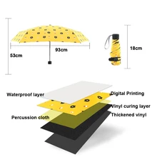 Карманный Зонт с медведем, женские мини карманные зонтики, защита от УФ-лучей, складной женский маленький складной зонт для дождя и солнца, р...(China)