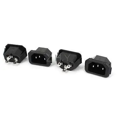 

AC 250V 10A Panel Mounted IEC320 C14 3 Pins Power Plug Adapter Connector 4 Pcs