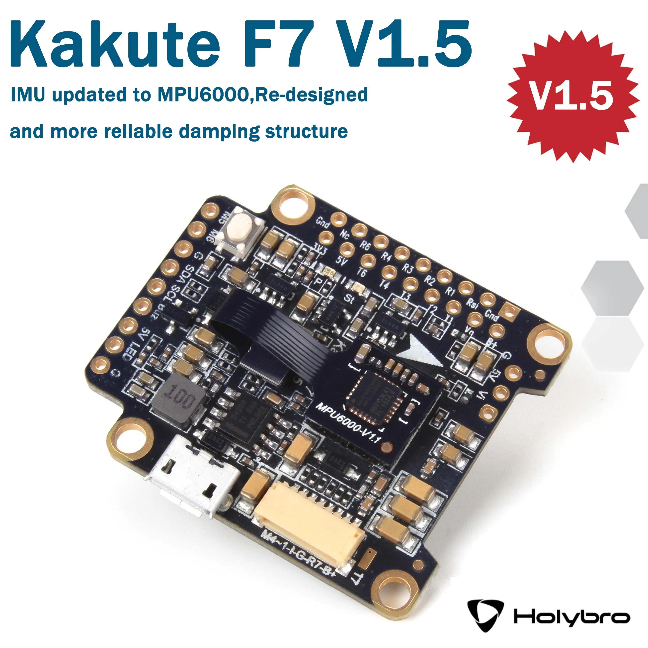 Holybro Kakute F7 V1.5 контроллеры полета Встроенный OSD PID IMU MPU6000 поддерживает BLHeli интегрированные BMP280 SCL/SDA колодки