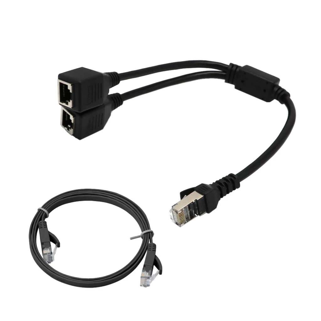 1 To 2 Port RJ45 LAN Ethernet Network Connector Y Splitter Extender Adapter 1 To 2 Port RJ45 LAN Ethernet Network Connector Y Splitter Extender Adapter