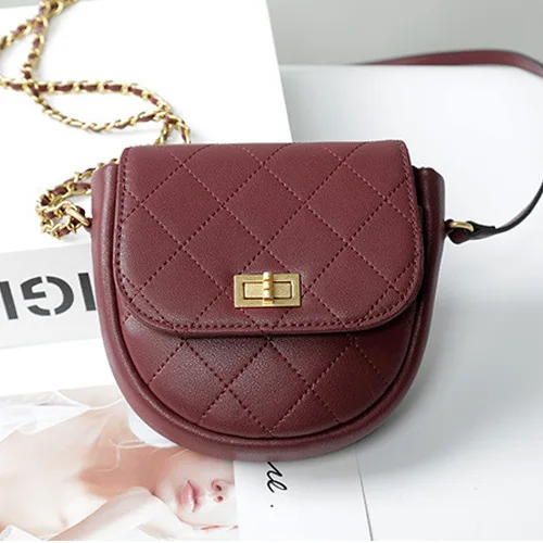 

2020 Spring And Summer New Style Cowhide Saddle Bag Rhombus Chain Bag Online Celebrity Small Black Bag Shoulder Mini Bag Fashion