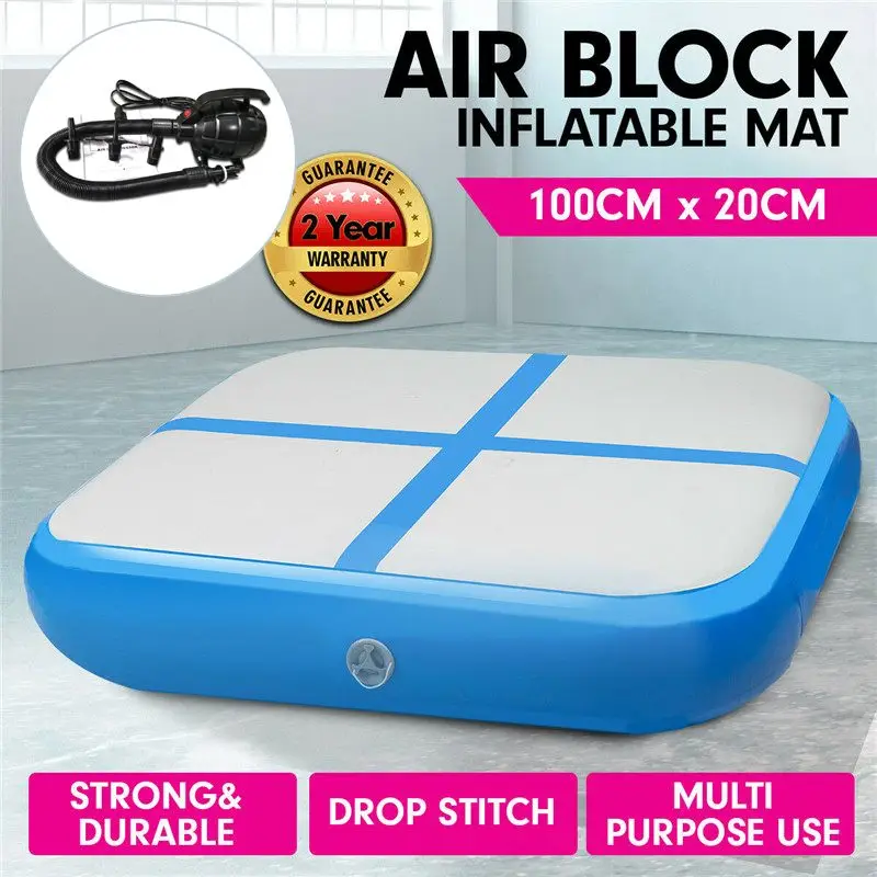 

100X100X20cm New Inflatable Tumble Track Air Track Block Exercise Gym Assisting For Gymnastics Training Tumbling Round Mat