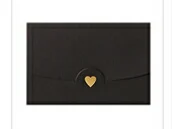 black 50 шт./лот, 7*10,5 см, перламутровая бумага, мини конверты, маленькое сердце, конверт, винтажные бумажные конверты для свадьбы, пригласительные открытки - Цвет: black