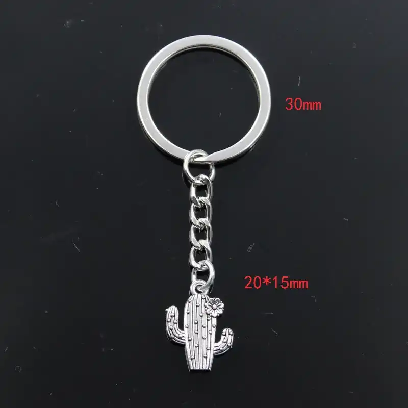 Fashion Keychain 20x15mm Desert Cactus Flower Pendants Diy Men Jewelry Car Key Chain Ring Holder Souvenir For Gift Key Chains Aliexpress