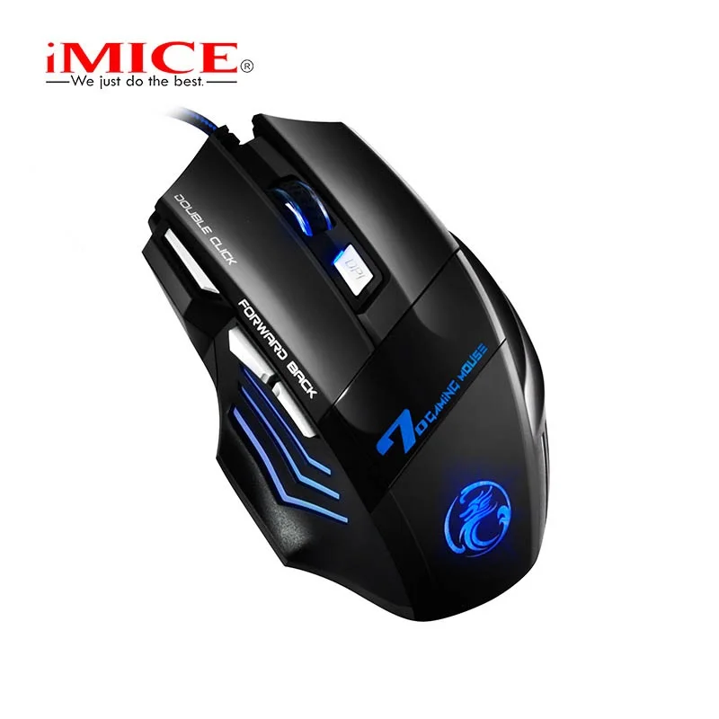 IMiCE X7 эргономичная Проводная игровая мышь 7 кнопок светодиодный USB 2400 DPI