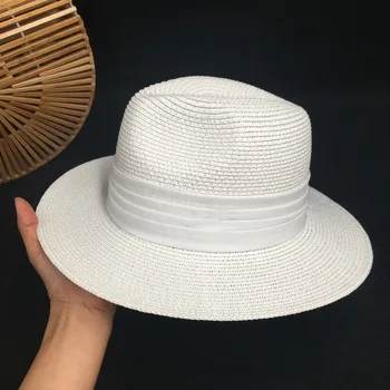 

White straw hat female elegant sweet sunscreen mo han edition M sunbonnet hat summer sun hat