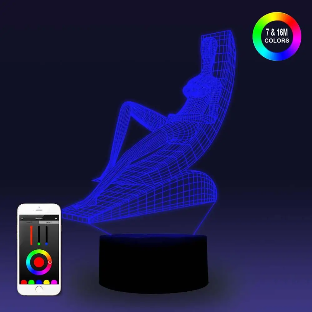 NiteApps 3D Ленивый человек мост ночник настольная Иллюзия украшение лампа подарок на день рождения приложение/сенсорный контроль