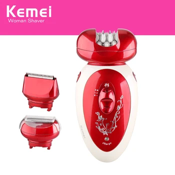 

Kemei 3 in 1 Lady Shaver Rechargeable Electric Hair Removal Epilator Razor pubic stripper Personal Care Full Body Use KM-3048