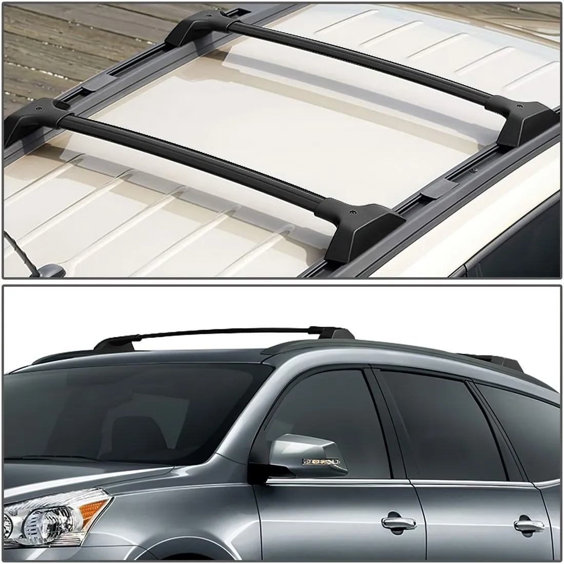 

MOSATP Pair OE Style Aluminum Car Roof Rack Rail Cross Bars Top Luggage Cargo Bars Carrier for Chevrolet Traverse 2009-2017