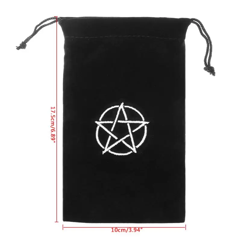 

Velvet Pentagram Tarot Storage Bag Board Game Card Embroidery Drawstring Package G8TD