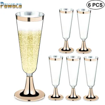 

Disposable Plastic Red Wine Glass Wedding Toasting Champagne Flutes Glasses Drink Cup Party Marriage Wine Decoration