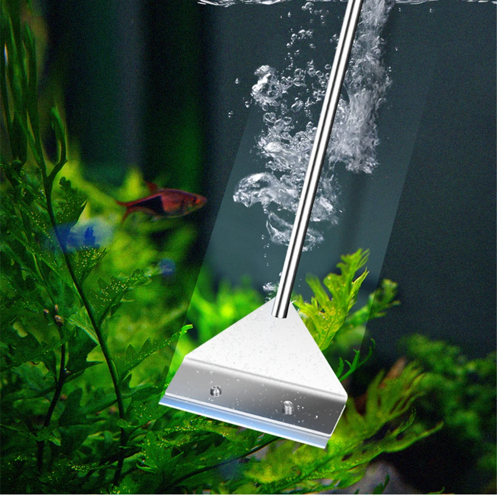Aquarium Cleaning Accessory Stainless Steel Scissor Tweezers Spatula Algae Scraper Storage Rack Fish Tank Aquascape Plant Tool