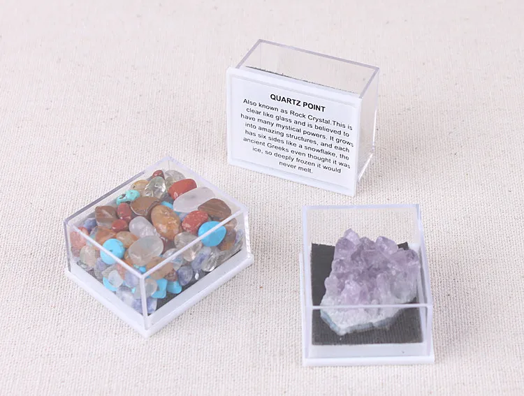 

1 Pack Museum Natural Crystal Ore Mineral Raw Stones Geology Teaching Material Mixed Ore for Student Women Sable Color Dcoratif