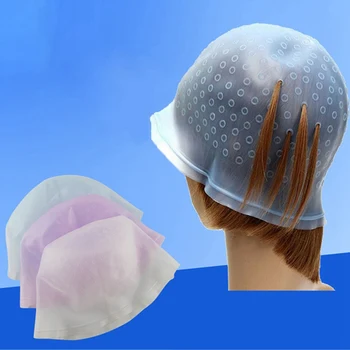 

Silicone Hair Colouring Highlight Cap with Needle Reusable Dye Cap Salon Professional Hair Styling Tools