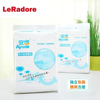 

Traveling Hotel Disposable Bed Set 3 pieces For Single Bed Full Size Non-woven fabric Bedding Set Duvet Cover Sheet Pillowcase