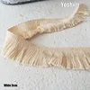 Cinta de encaje con flores bordadas para costura DIY, aplique para costura artesanal, collar con flecos, borla, vestido estilo guipure decor, color beige, 3cm de ancho ► Foto 1/3