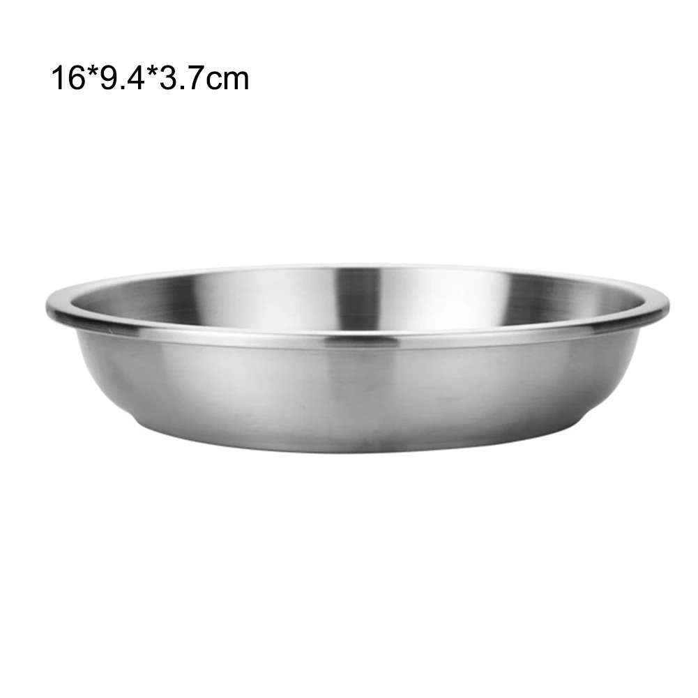 

304 Stainless Steel Tableware Dinner Plate Fruit Dessert Plate Food Container for Camping Dinners Plates