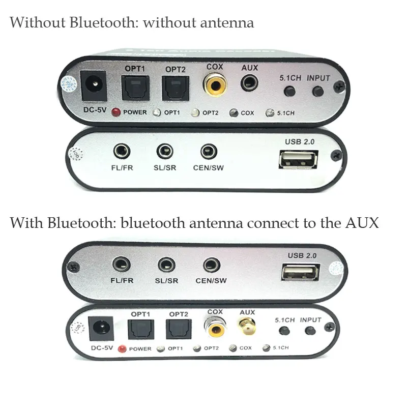 DAC Digital 5.1 Audio Decoder Converter Gear DAC Bluetooth BT 5.0 USB Music Player SPDIF Optical Coxial input DAC Audio Adapter