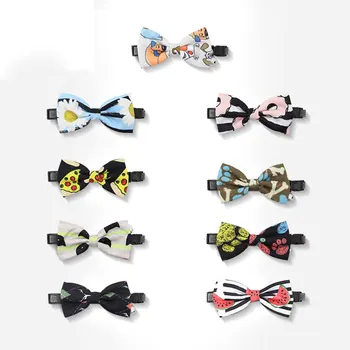 

Floral/Cartoon Printed Cat Collar with Bell Pet Tie Adjustable Pet Neckties Small Medium Large Dogs Bow Tie Cute Puppy Collar