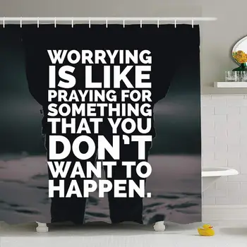 

Shower Curtain Set with Hooks 60x72 Blurry Quote Best Inspirational Motivational Quotes Saying Education Empowering Encouraging