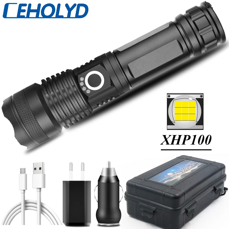 XHP100 9 ядерный мощный светодиодный фонарик USB аккумулятор 18650 26650 масштабируемый алюминиевый