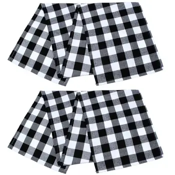 

Checkered Table Runner Flax Modern Plaid Design Elegant Decor For Indoor Outdoor Events 13 X 72 Inch Black+White