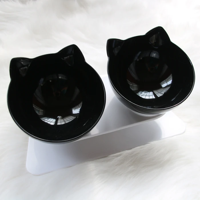 Hot Cat Double Food Bowls with Stand Pet Feeding Bowls Eco-friendly Dog Food Water Feeder PLD