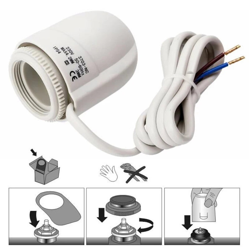 

AC 230V Open Close Electric Thermal Actuator Motor Fits For Underfloor Heating Home Garden Supplies