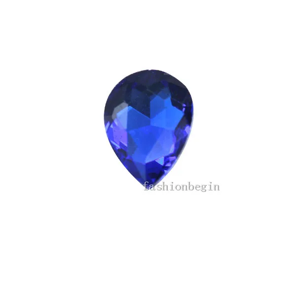 sapphire 12p 13x18 мм каплевидный цвет с заостренным фольгированным дном сзади Стекло Необычные камни граненые Кристаллы Стразы детские игрушки ювелирные изделия DIY ремесло бусины - Цвет: sapphire