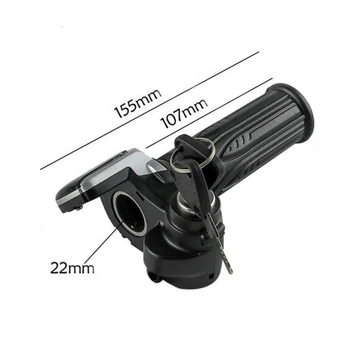 

LED Throttle Grip Power Switch Lock Key E-Bike Motorcycle Scooter Handlebar Part