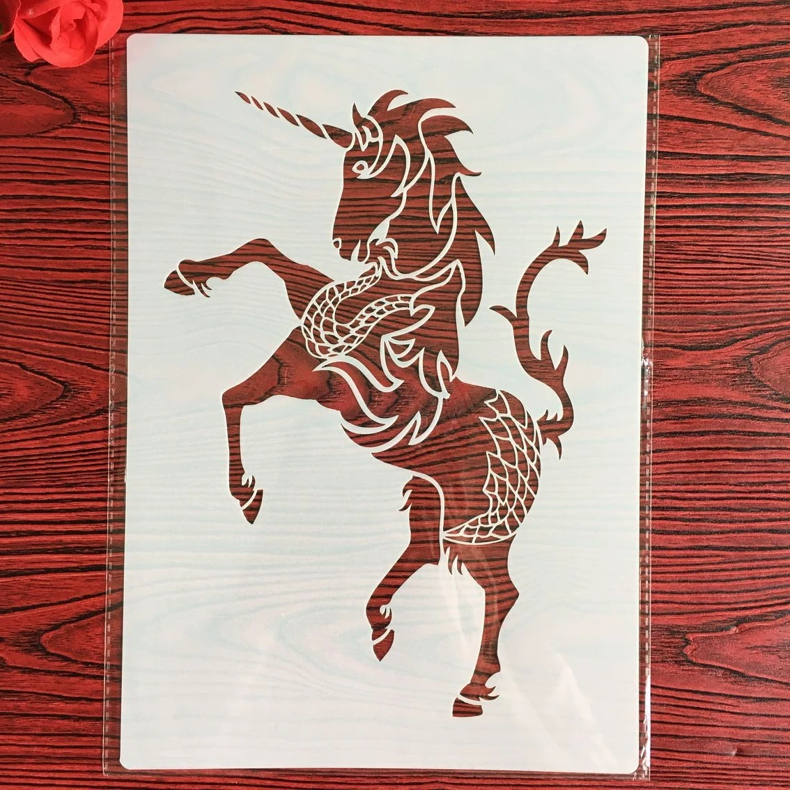 

A4 29*21 см значки Единорог Сделай Сам Трафареты настенная живопись раскраска для скрапбукинга рельефная декоративная альбомная бумага визитная карточка, настенный выключатель