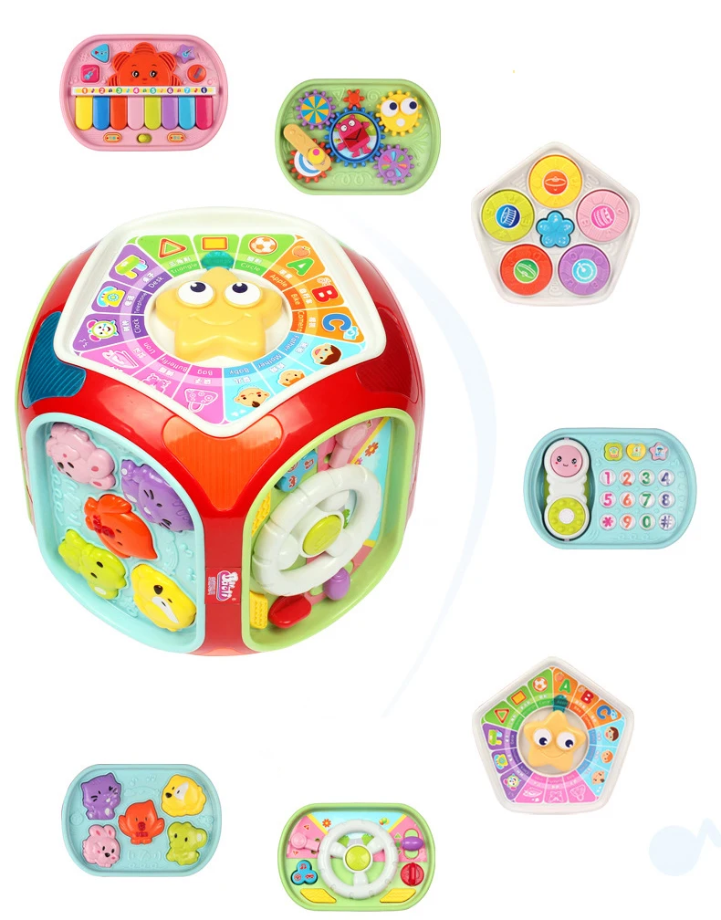 Семигранная игрушка Детский многофункциональный игровой стол детский дом мудрости головоломка музыкальный учебный дом без батареи