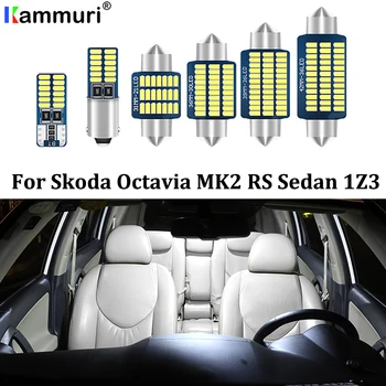 

KAMMURI 17Pcs No Error White LED Car Interior lamp Light Package Kit For Skoda Octavia 2 MK2 MKII A5 Sedan RS 1Z3 (2005-2012)