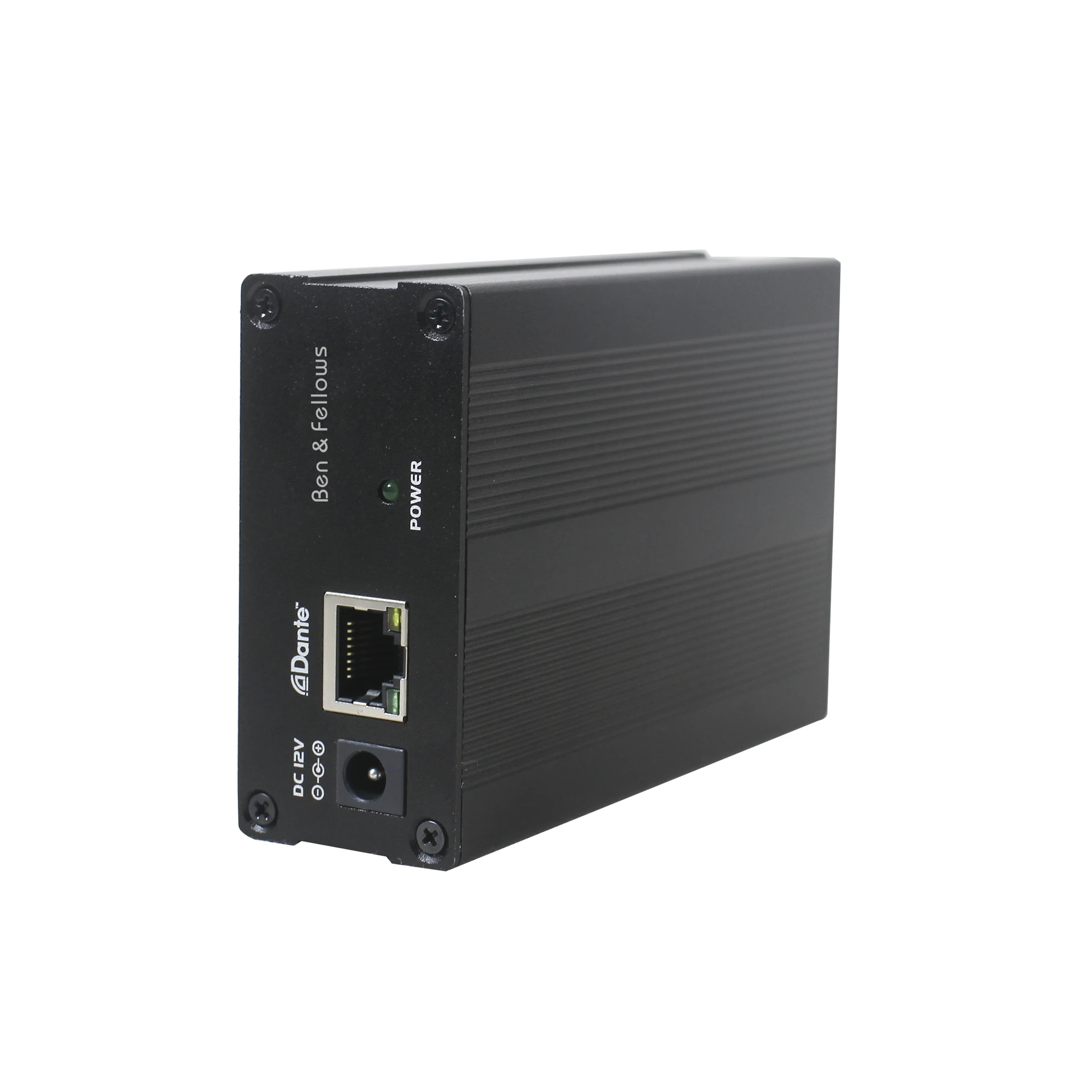 Mini Pro 4 In 4 Out IP Network Dante Audio Transmitter/Converter 2 Balanced MIC/AUX 12VDC or PoE Power Supply