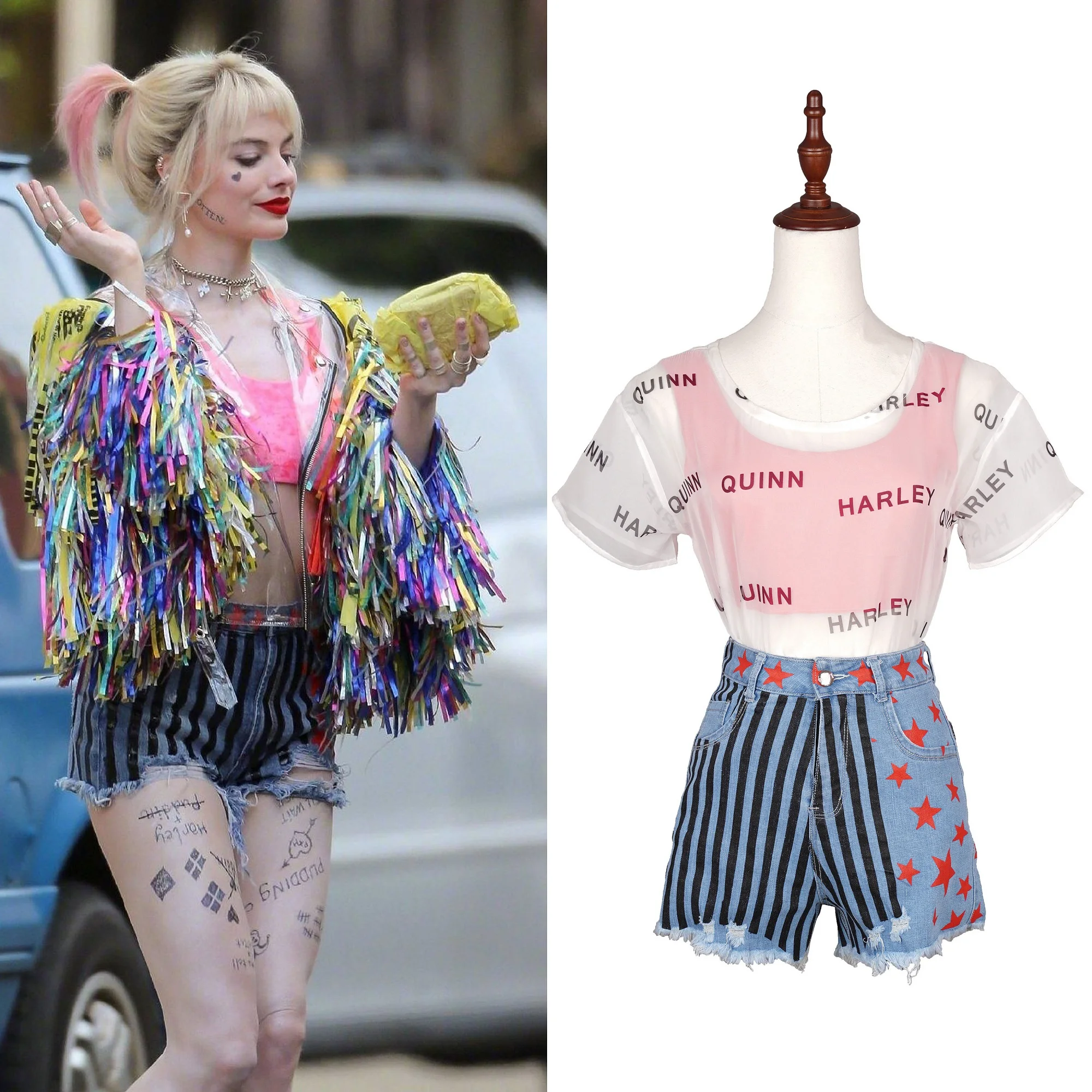 

Birds of Prey Harley Quinn Party Halloween Animation Cosplay Costumes Adult 3D Style Full set