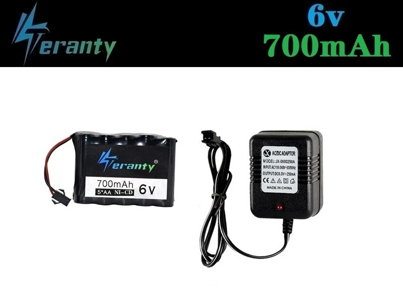 Цвет: желтый Teranty power 6v 700mah NICD аккумулятор и 6v зарядное устройство для радиоуправляемой игрушечной машины лодки пистолет Танк грузовик поезда радиоуправляемая игрушка модель 6v Ni-CD батарея - Цвет: Цвет: желтый